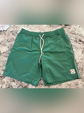 Men’s Green Swim Shorts with Drawstring